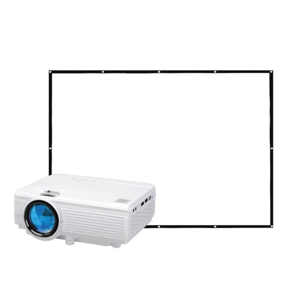 Projector w/ 100" Fold up Screen Streaming Ready. RCA 1080p LCD Home Theater - Picture 1 of 6